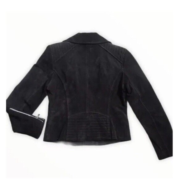 BCBGeneration Chocolate Brown 100% Suede Moto Jacket Sz S Zipper NWOT $389 - Picture 9 of 12